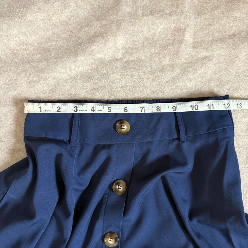 Belle Poque midi skirt NEW womens XS navy button front flowy retro modest - Picture 7 of 7